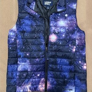 Lands' End Kids Cosmic Print Puffer Vest - Navy